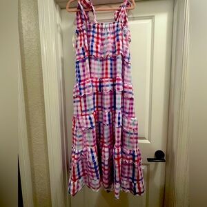 BuddyLove Landon Maxi Dress (2023) Red white blue and pink